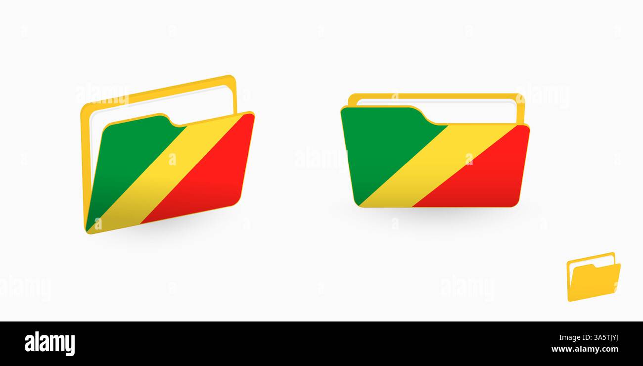Drapeau Congo sur deux types d'icône de dossier. Illustration vectorielle. Illustration de Vecteur Drapeau Congo sur deux types d'icône de dossier. Illustration vectorielle. Illustration de Vecteur