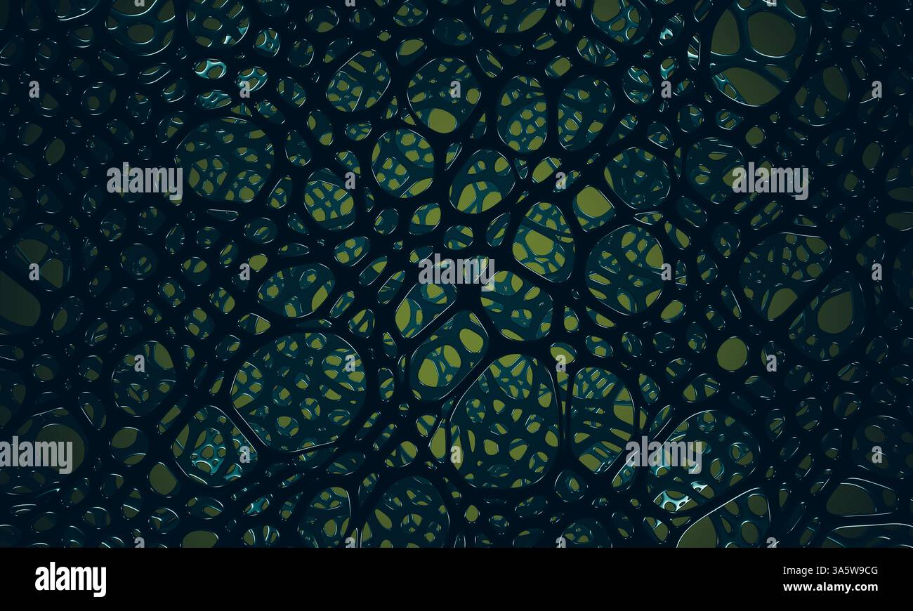 Illustration abstraite d'un motif de maillage organique. Couches de structures paramétriques dans différentes lumières. réseau magique de rendu 3d. Banque D'Images Illustration abstraite d'un motif de maillage organique. Couches de structures paramétriques dans différentes lumières. réseau magique de rendu 3d. Banque D'Images