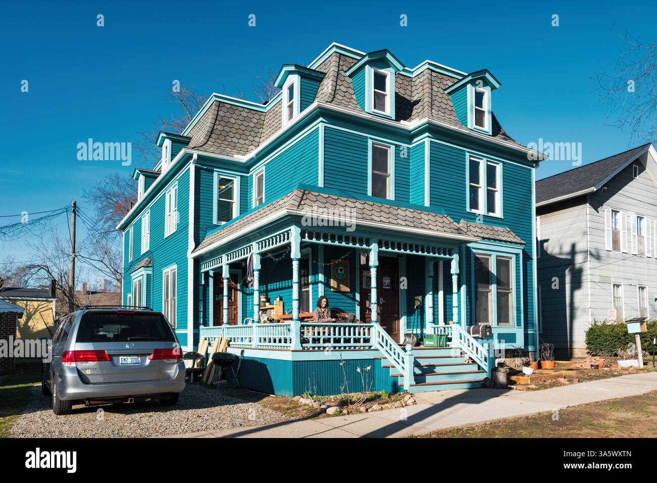 Maison victorienne à Ann Arbor, Michigan, États-Unis. Banque D'Images