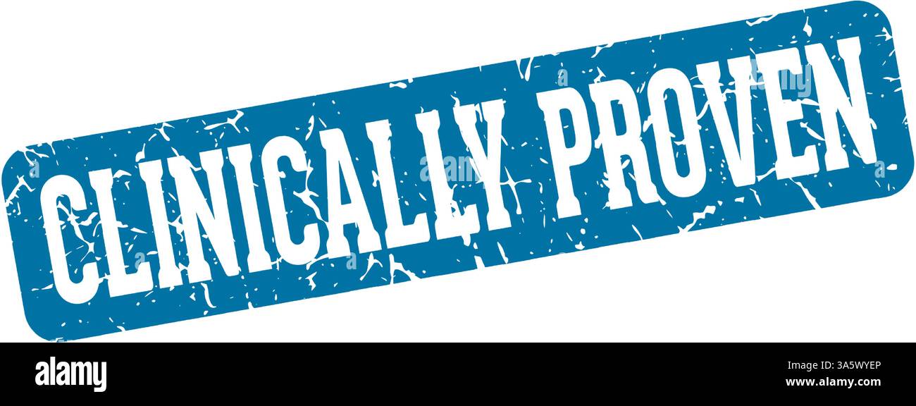 tampon cliniquement prouvé. signe rectangulaire cliniquement prouvé isolé sur fond transparent Illustration de Vecteur