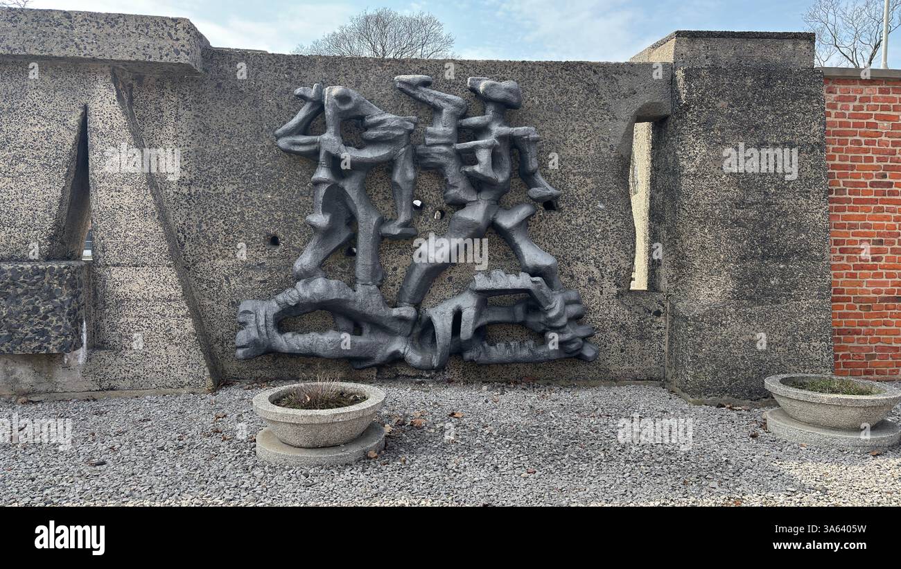 Radogoszcz Martyrdom Branch Museum. Usine de tissus et prison de torture de la seconde Guerre mondiale à Łódź, Pologne. Emplacement historique de la seconde Guerre mondiale - Image de stock capturée avec un smartphone