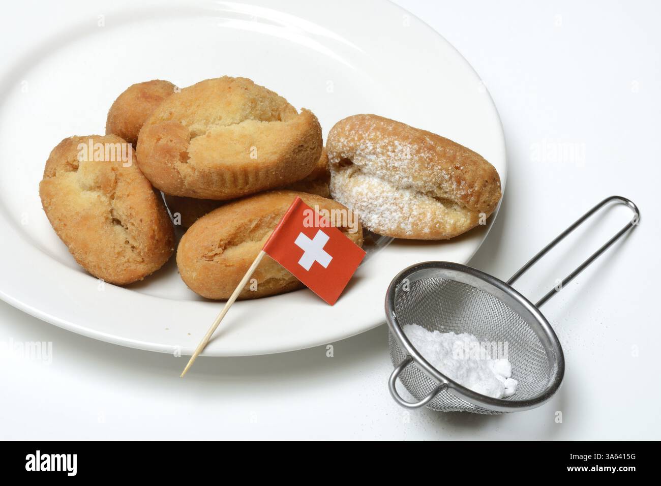Schenkeli sur une assiette, pâtisserie sucrée pour le temps du carnaval, Suisse, Europe Banque D'Images
