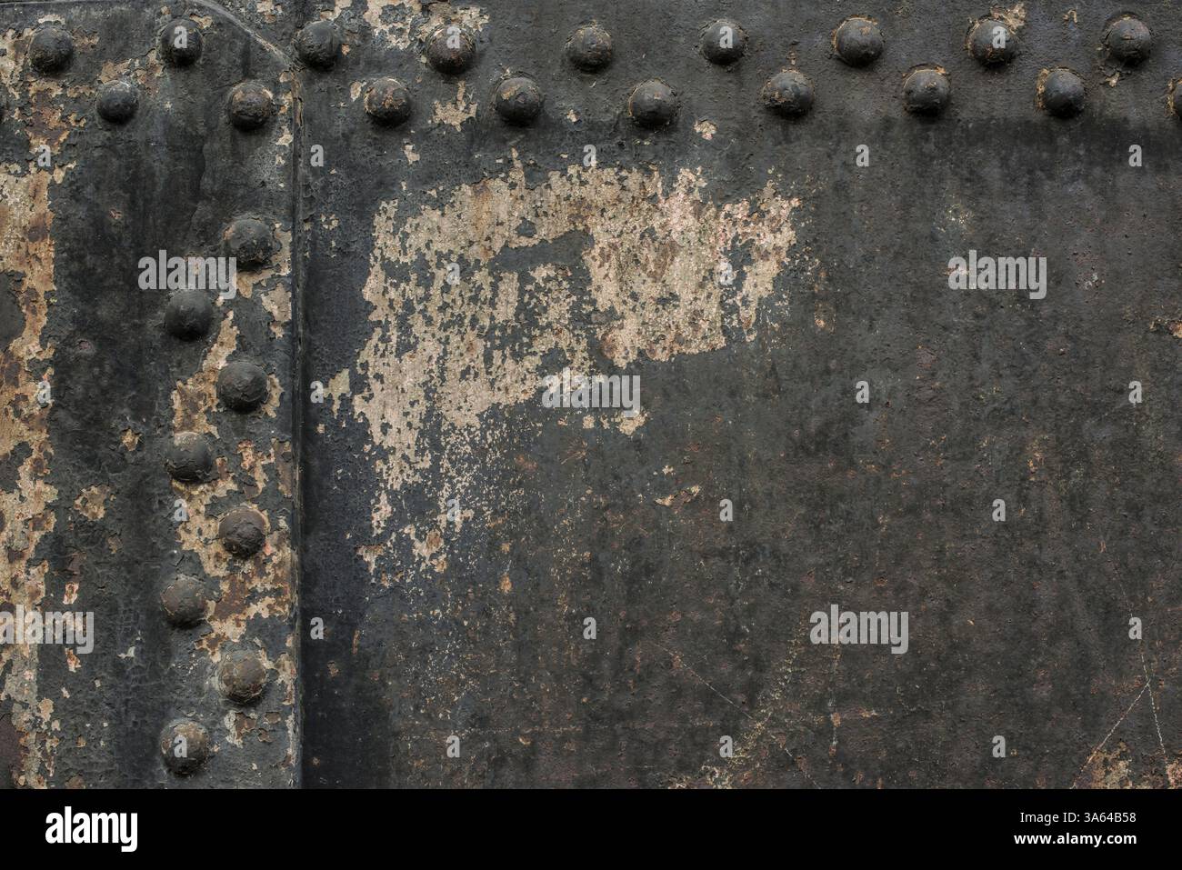 Black metal wall avec rivets Banque D'Images