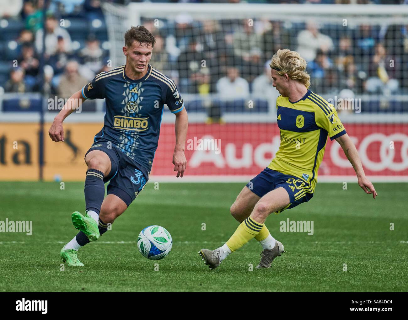 CHESTER, PA, États-Unis - 16 MARS 2025 : MLS match entre Philadelphia Union et Nashville SC au Subaru Park. ***USAGE ÉDITORIAL SEULEMENT*** Banque D'Images