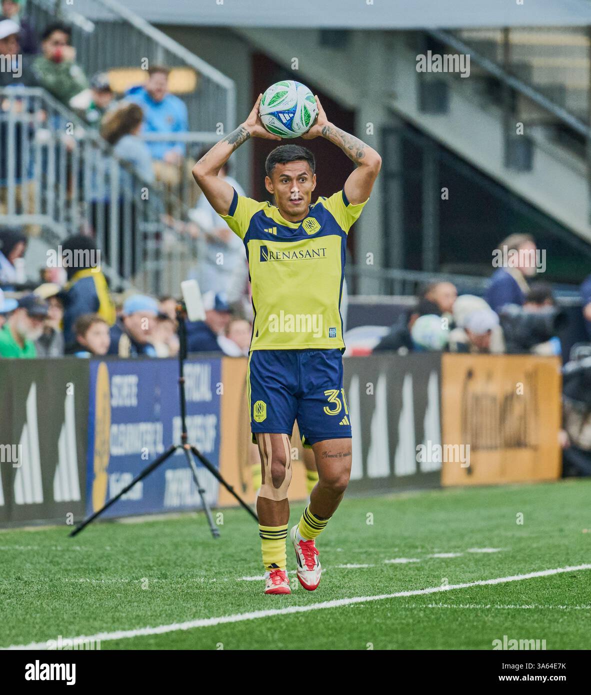 CHESTER, PA, États-Unis - 16 MARS 2025 : MLS match entre Philadelphia Union et Nashville SC au Subaru Park. ***USAGE ÉDITORIAL SEULEMENT*** Banque D'Images