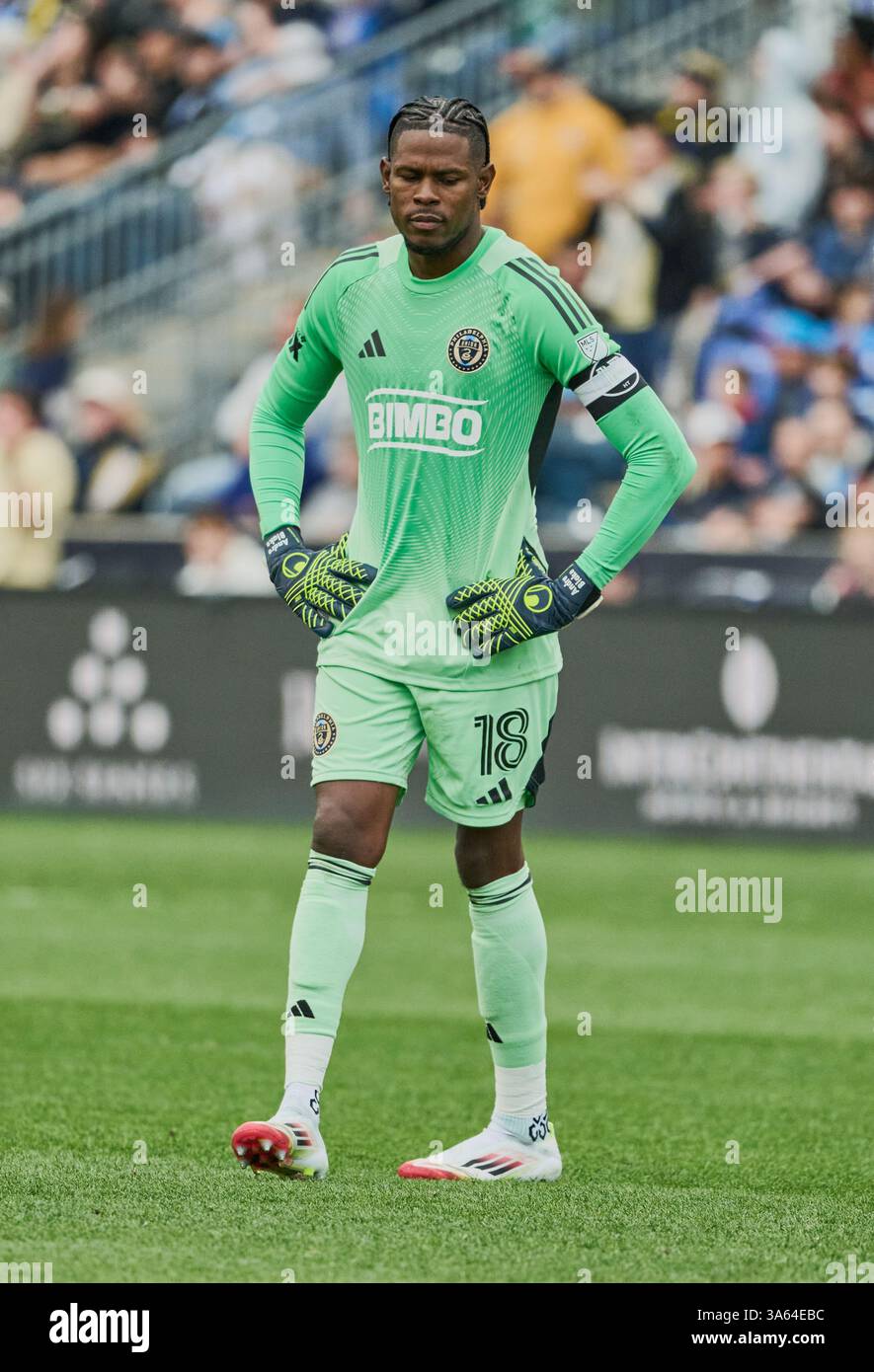 CHESTER, PA, États-Unis - 16 MARS 2025 : MLS match entre Philadelphia Union et Nashville SC au Subaru Park. ***USAGE ÉDITORIAL SEULEMENT*** Banque D'Images