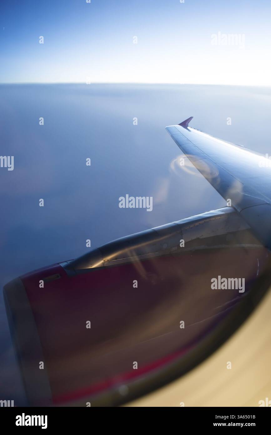 Vue de nuit en dehors de la fenêtre de l'avion Banque D'Images