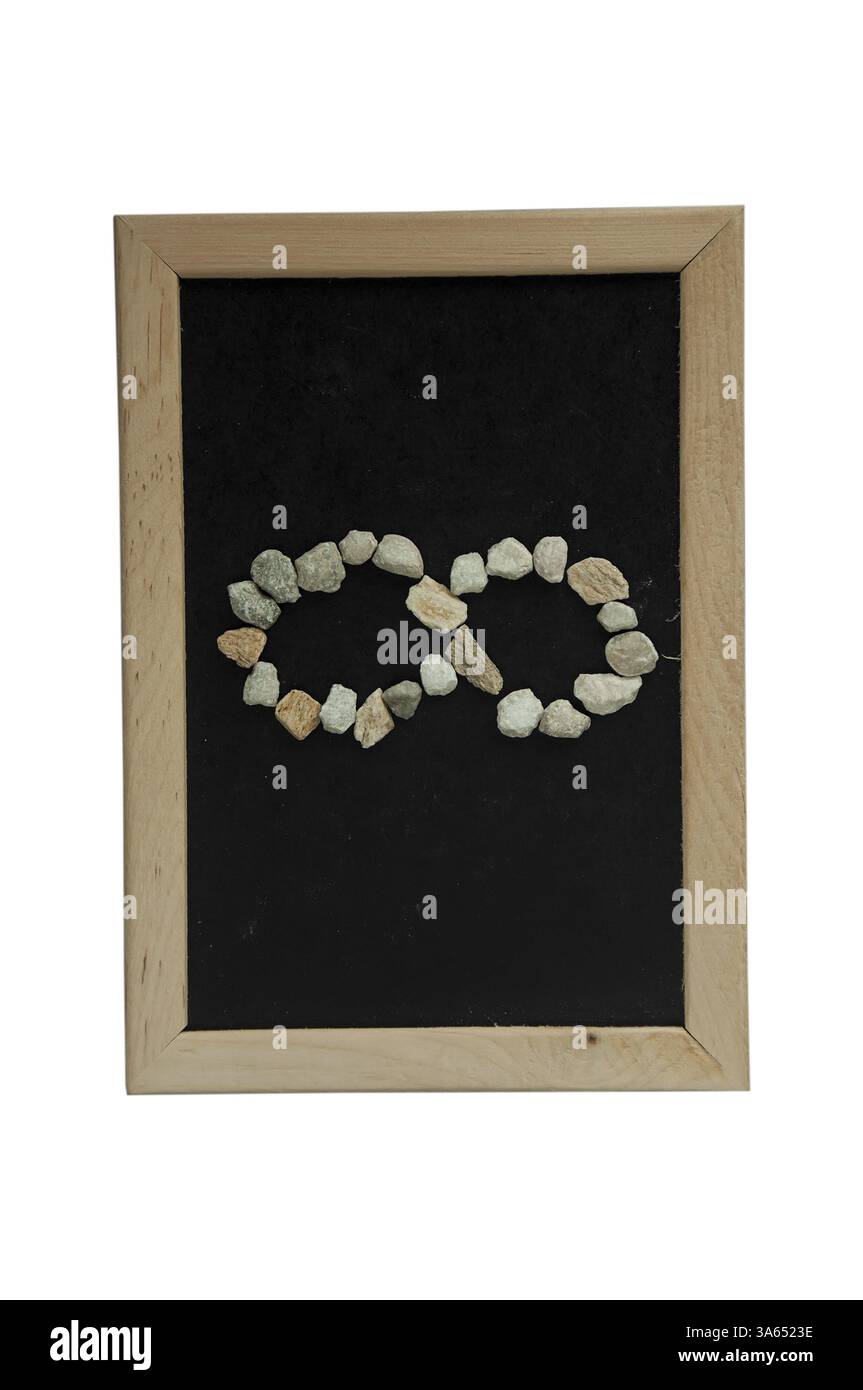 Pierre d'infini faite sur fond noir dans le cadre Banque D'Images