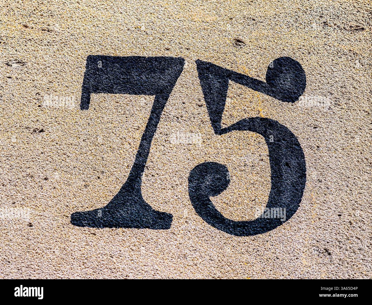 Numéro de maison 75 - Bruxelles, Belgique. Banque D'Images