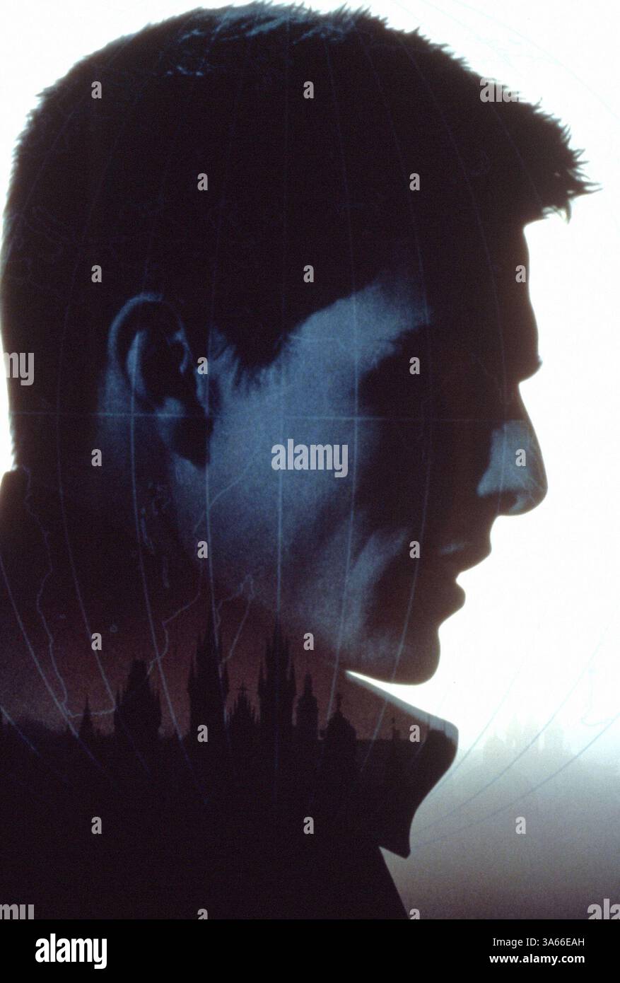 22 mai, 1996 ; Hollywood, CA, USA ; clé l'affiche avec Tom Cruise en tant qu'Ethan Hunt dans l'action, aventure, thriller, ''Mission impossible'' réalisé par Brian De Palma. Banque D'Images