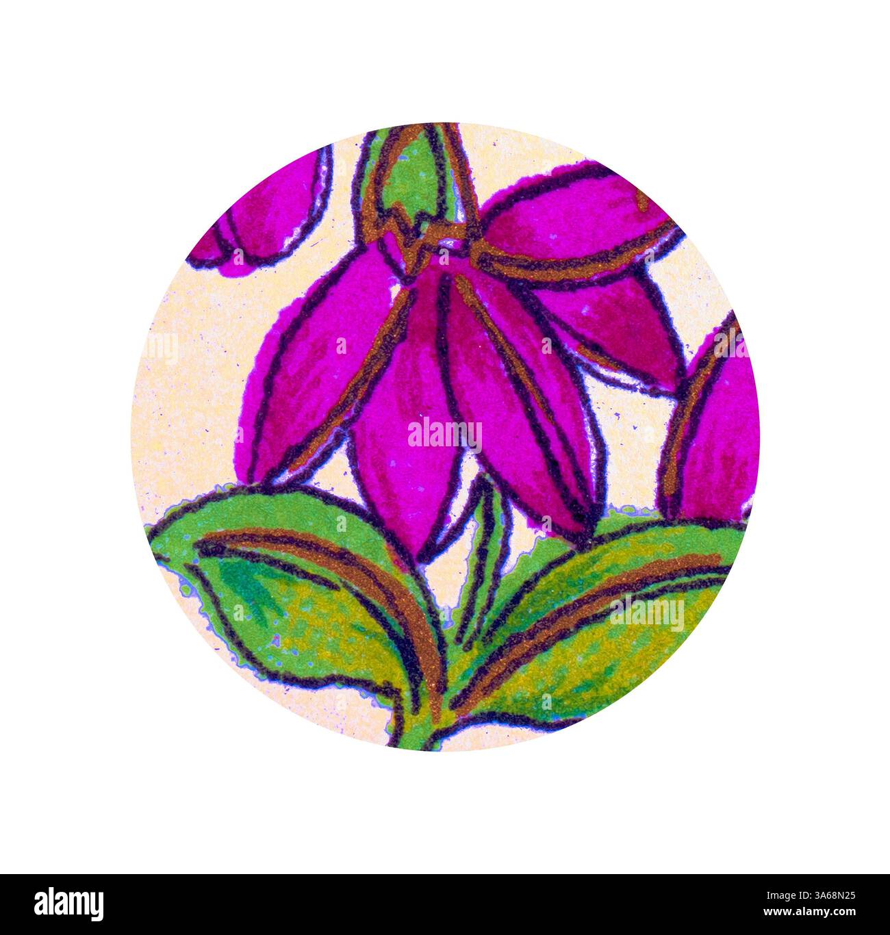 Une illustration vibrante d'éléments floraux avec des pétales roses saisissants et des feuilles vertes luxuriantes, disposées dans un format circulaire qui souligne la beauté de la nature. Art classique avec une touche moderne réinventé par Artotop, transformé Persian Ornament Banque D'Images Une illustration vibrante d'éléments floraux avec des pétales roses saisissants et des feuilles vertes luxuriantes, disposées dans un format circulaire qui souligne la beauté de la nature. Art classique avec une touche moderne réinventé par Artotop, transformé Persian Ornament Banque D'Images