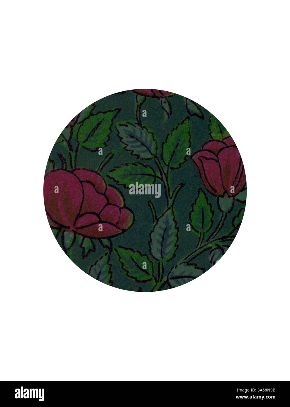 Un fond vert luxuriant orné de roses roses vives et de touches feuillues, créant un motif floral saisissant qui évoque un sentiment d'élégance et de beauté de la nature. Art classique avec une touche moderne réinventé par Artotop, transformé Persian Ornament Banque D'Images Un fond vert luxuriant orné de roses roses vives et de touches feuillues, créant un motif floral saisissant qui évoque un sentiment d'élégance et de beauté de la nature. Art classique avec une touche moderne réinventé par Artotop, transformé Persian Ornament Banque D'Images