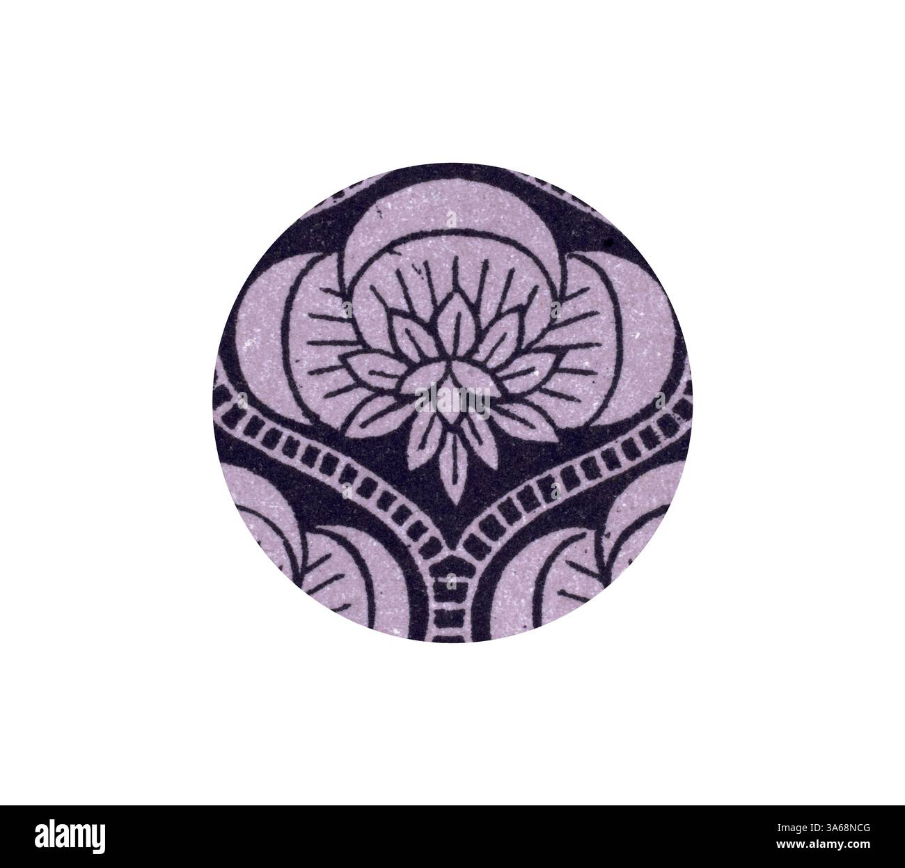 Un motif circulaire aux motifs floraux complexes, mettant en valeur des pétales et des feuilles stylisés dans un arrangement sophistiqué. Les détails délicats créent une esthétique élégante. Art classique avec une touche de modernité réinventé par Artotop, Transformed Indian Ornament Banque D'Images