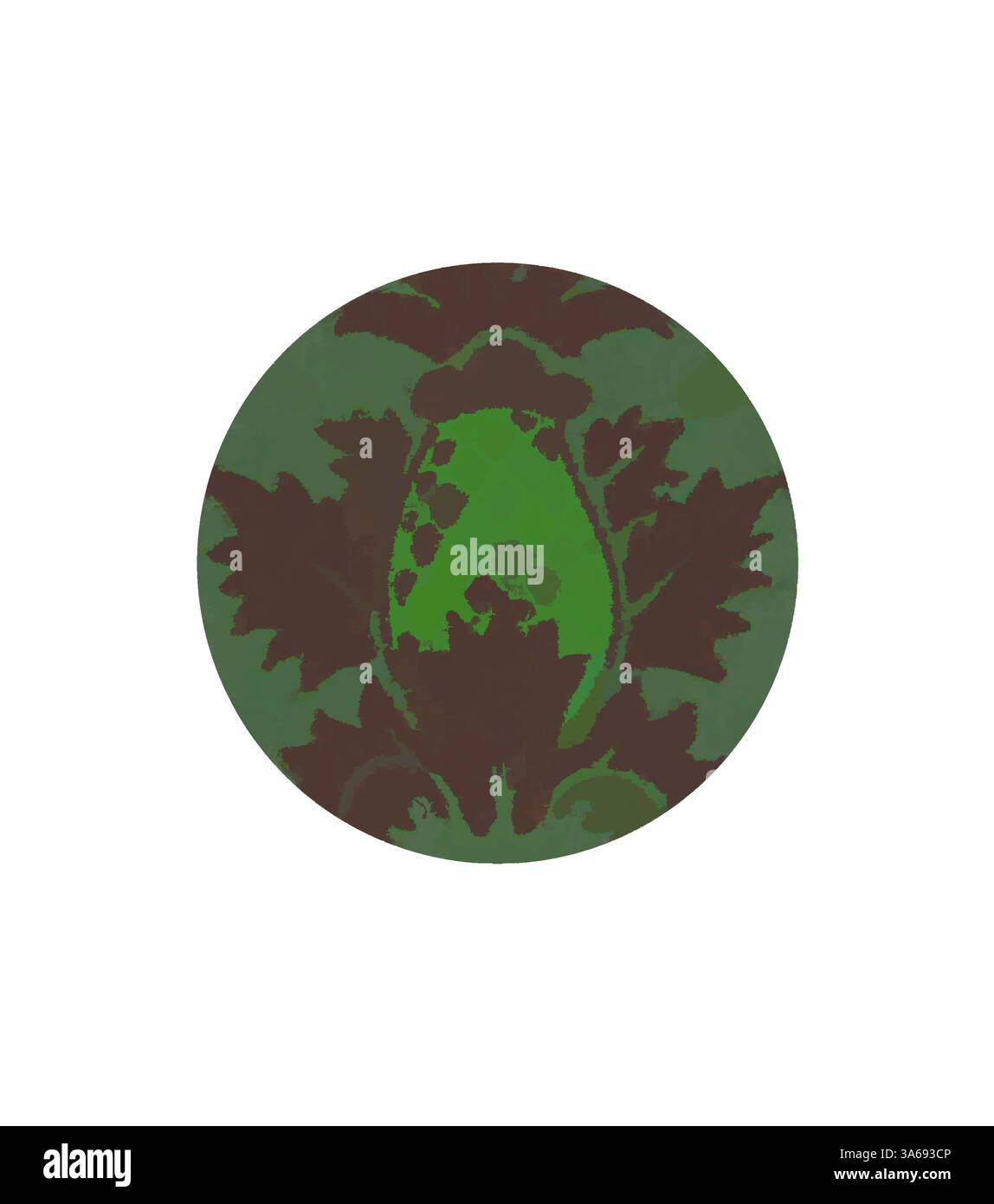 Un motif fleuri vert audacieux entouré d'un riche feuillage sombre, le tout sur un fond discret et discret. Art classique avec une touche moderne réinventé par Artotop, transformé Mediæval ornement Banque D'Images