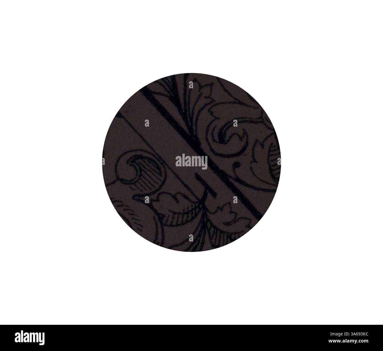 Un motif circulaire avec des motifs floraux et feuillus complexes, disposés dans une composition élégante et symétrique. Art classique avec une touche de modernité réinventé par Artotop, ornement italien transformé Banque D'Images