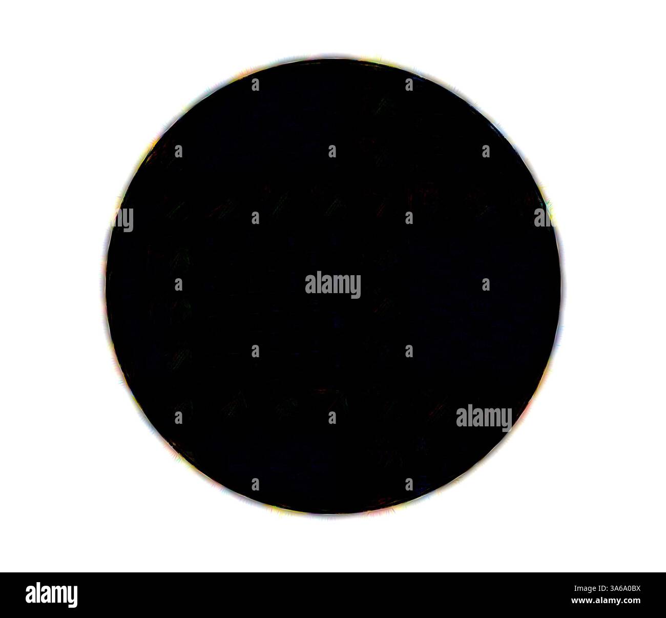 Cercle noir plein centré sur un fond blanc brillant. Art classique avec une touche moderne réinventé par Artotop, transformé les tissus français, première moitié du XIXe siècle Banque D'Images