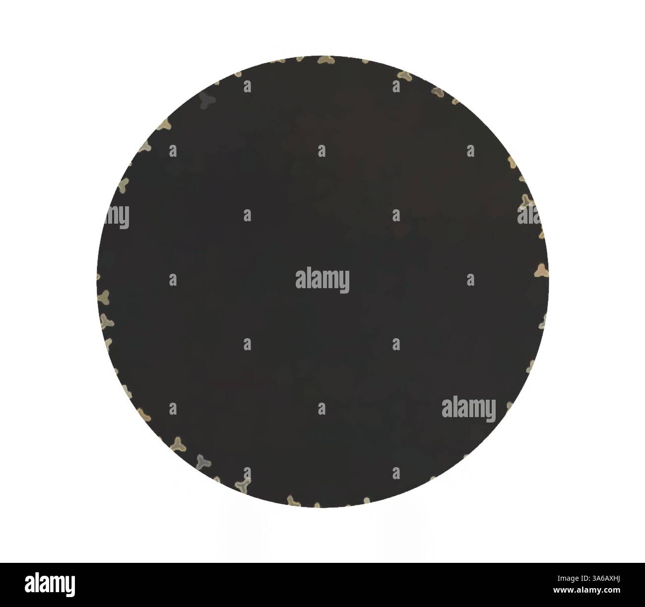 Une surface circulaire ornée de motifs papillon délicats et clairs, créant un contraste élégant sur un fond sombre. Art classique avec une touche moderne réinventé par Artotop, transformé les tissus français, première moitié du XIXe siècle Banque D'Images