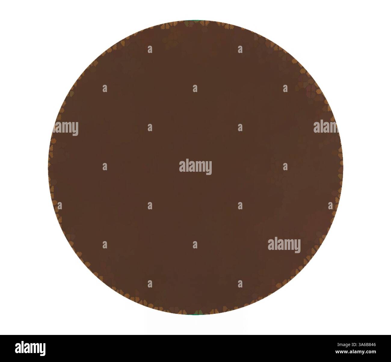 Une surface circulaire avec un ton brun profond et discret, bordée par un contour subtil et texturé qui ajoute une touche d'intérêt visuel. Art classique avec une touche moderne réinventé par Artotop, transformé les tissus français, première moitié du XIXe siècle Banque D'Images