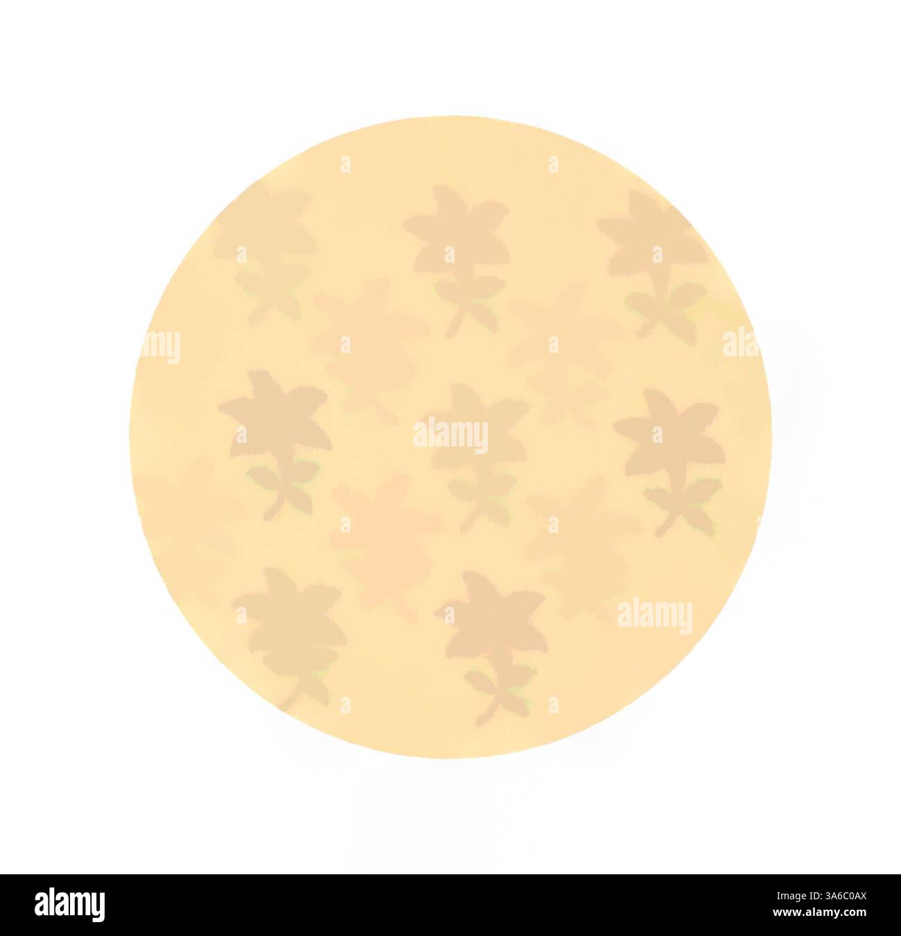 Un design circulaire avec un motif subtil de formes de fleurs stylisées dans des tons chauds, créant une ambiance douce et accueillante. Art classique avec une touche moderne réinventé par Artotop, transformé les tissus français, première moitié du XIXe siècle Banque D'Images