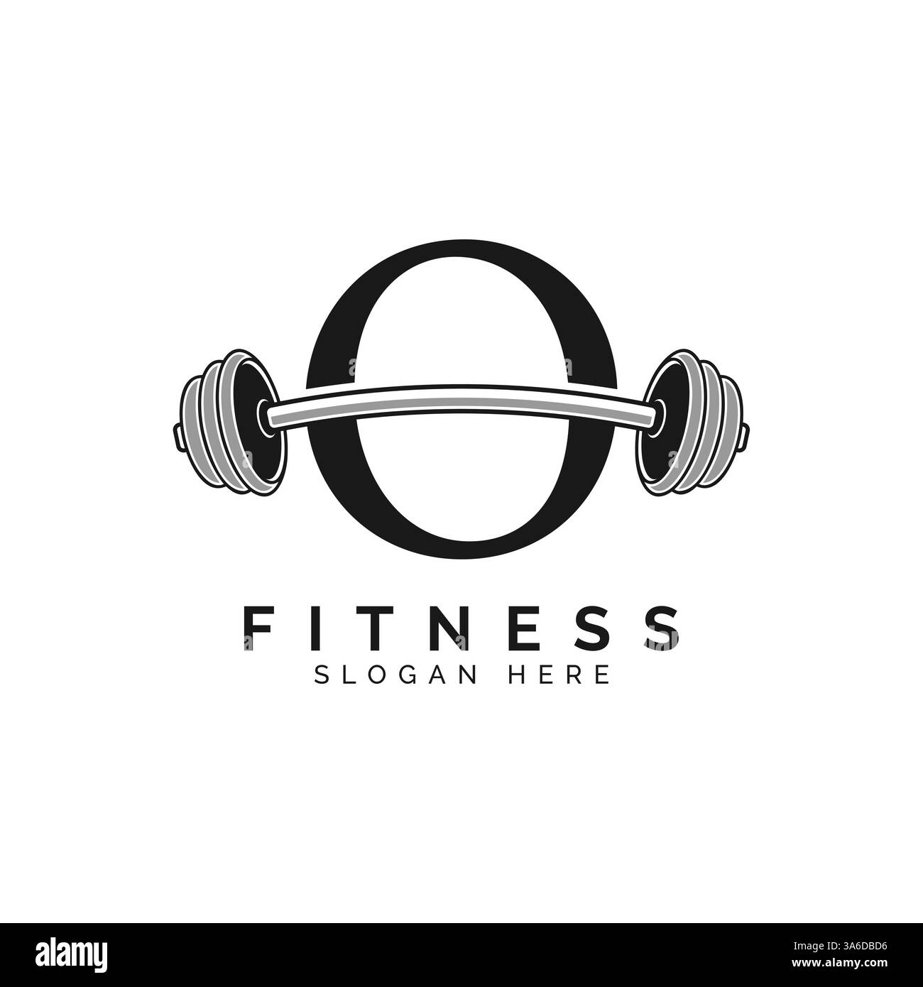 Logo lettre O Gym Design. Icône de symbole de barre alphabet O. Illustration de Vecteur