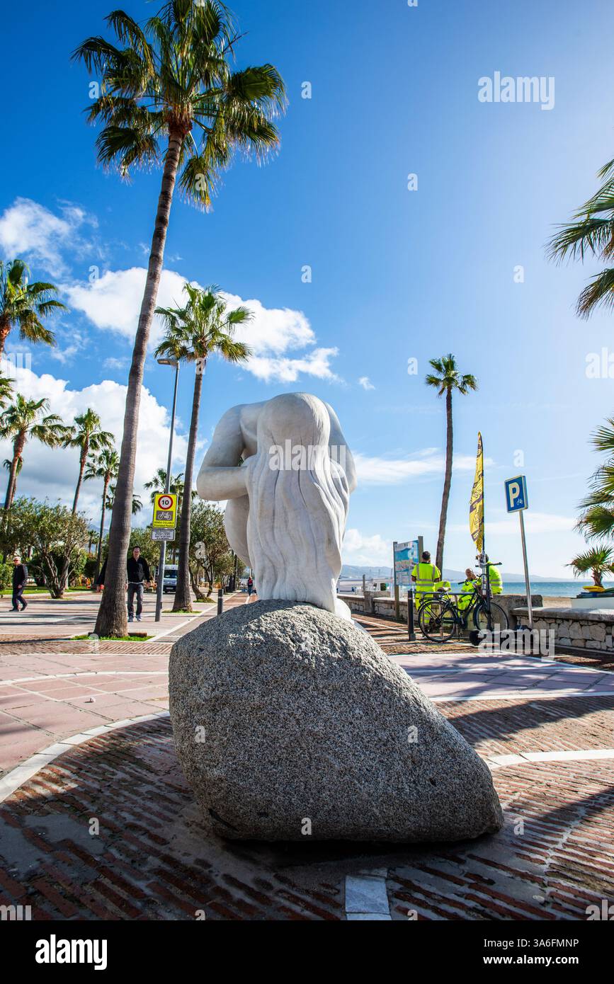 La Sirena de Puerto Banús, par Antonio Cañete Banque D'Images