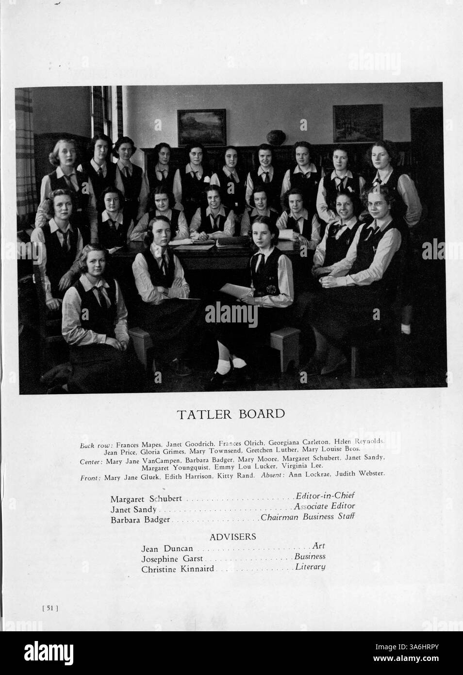 L'annuaire « Tatler » 1938 du Northrop Collegiate met en lumière la vie étudiante, l'athlétisme, les facultés et les clubs scolaires, en documentant les événements clés et les réalisations de l'année scolaire 1937-1938. Banque D'Images