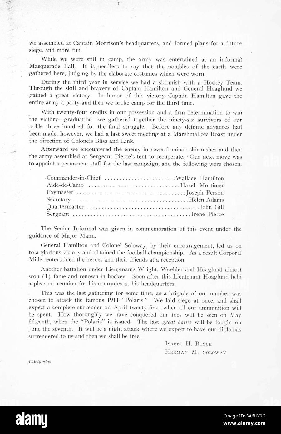 L'édition 1911 de 'Polaris', l'annuaire de North High School, présente la vie étudiante au cours de l'année scolaire 1910-1911 en mettant l'accent sur l'athlétisme, les clubs et les événements scolaires à Minneapolis. Banque D'Images