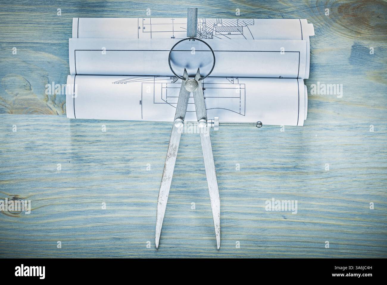 Dessins de construction de diviseur sur le concept de construction de panneaux en bois Banque D'Images