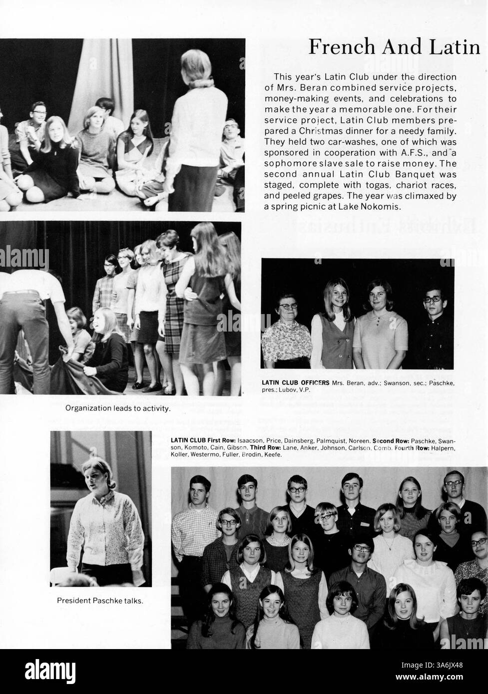 Le Wahian Washburn Yearbook 68 de 1968 présente les événements, la vie étudiante, l'athlétisme, les clubs et les professeurs de Washburn High School au cours de l'année scolaire 1967-1968/09, en mettant l'accent sur les contributions des étudiants afro-américains à la communauté scolaire et à la culture. Banque D'Images