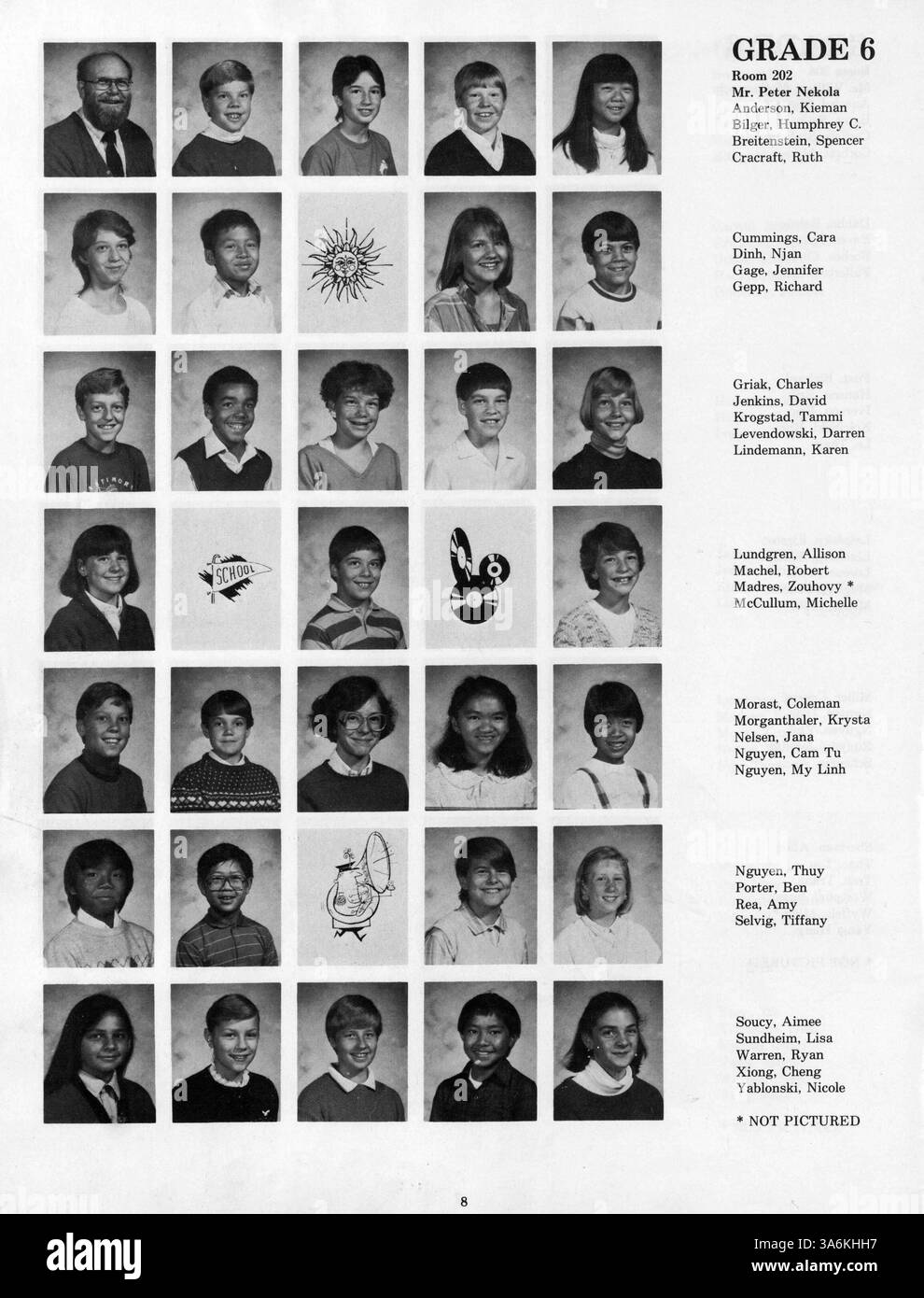 L’annuaire 1986 de Fulton Elementary présente des portraits d’élèves et d’enseignants, des moments clés de l’année scolaire, et réfléchit aux jalons et activités éducatives qui ont défini l’année scolaire 1985-1986. Banque D'Images