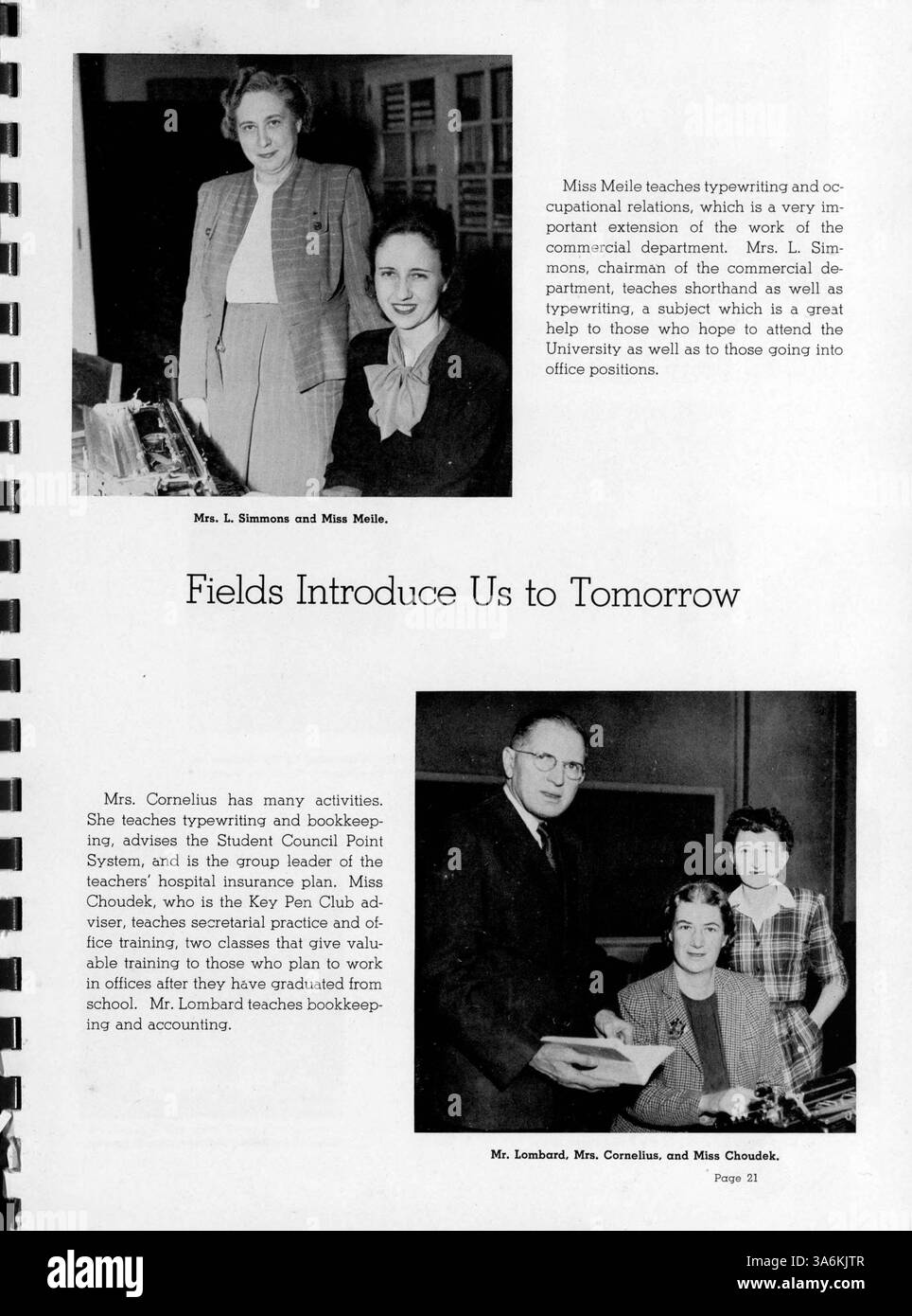 L'édition 1948 de l'annuaire « Wizard » de l'école secondaire Edison présente les élèves, les enseignants, les réalisations sportives et les événements majeurs de l'année scolaire 1947-1948. Banque D'Images