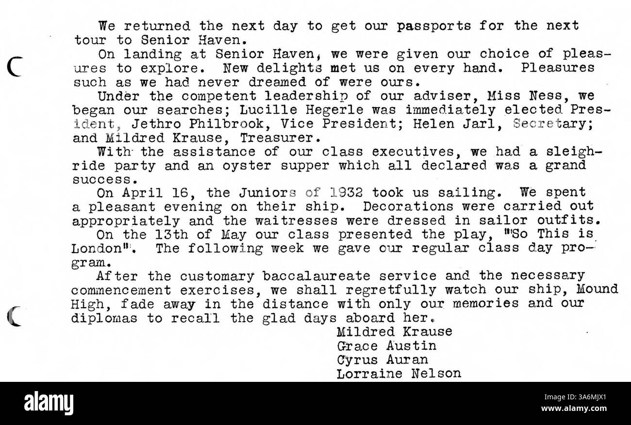 Le Mound High Yearbook 1932 présente les étudiants, les enseignants, les clubs et les équipes sportives de l'année académique 1931-1932. Les portraits d'élèves et d'enseignants ne sont pas étiquetés. Banque D'Images