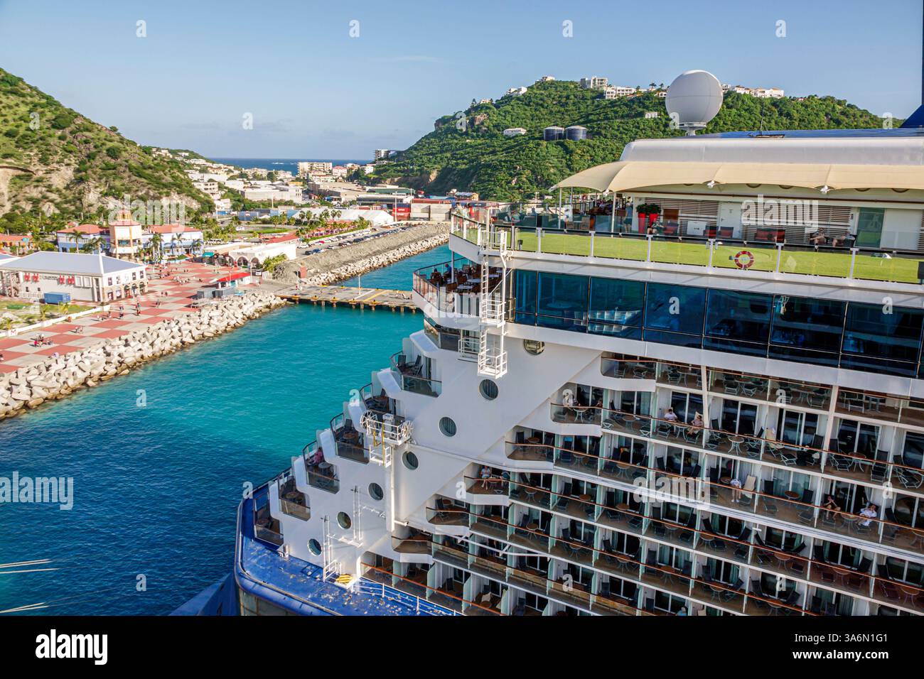 Philipsburg Sint propose Saint Maarten,Great Bay,Cruise Port,Pelican Hill,Chin Cherry point Blanche Hill,Celebrity Eclipse Valletta,Celebrity Cruises,Crui Banque D'Images