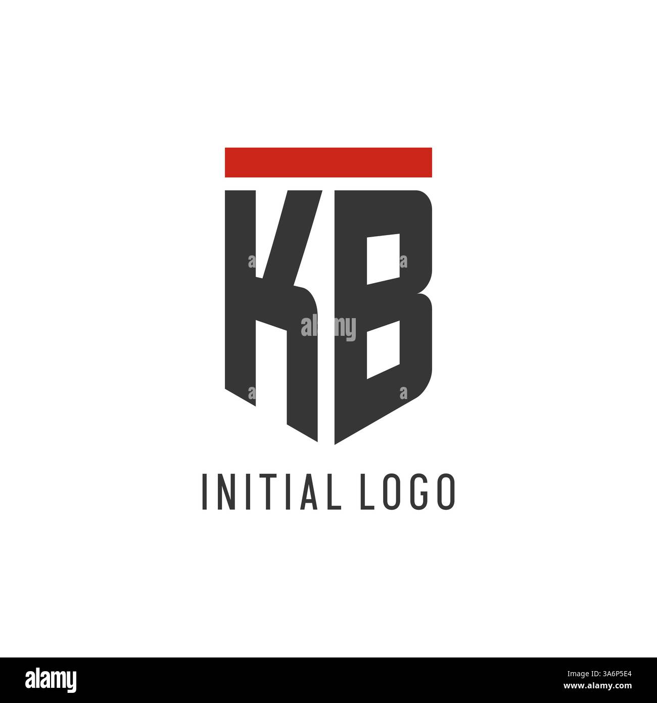 Logo eSport initial KB avec graphisme vectoriel de style bouclier simple Illustration de Vecteur