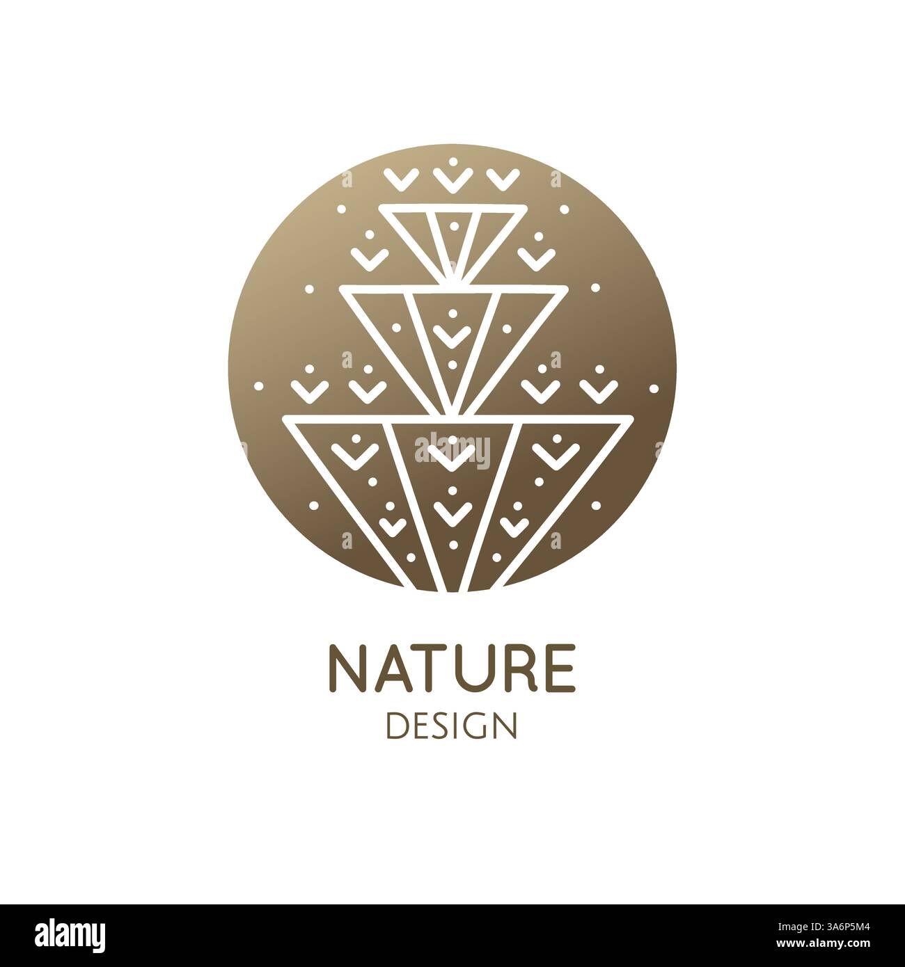 Logo végétal abstrait. Emblème rond fleur un cercle dans un style linéaire. Badge de motif vectoriel pour la conception de produit naturel Illustration de Vecteur