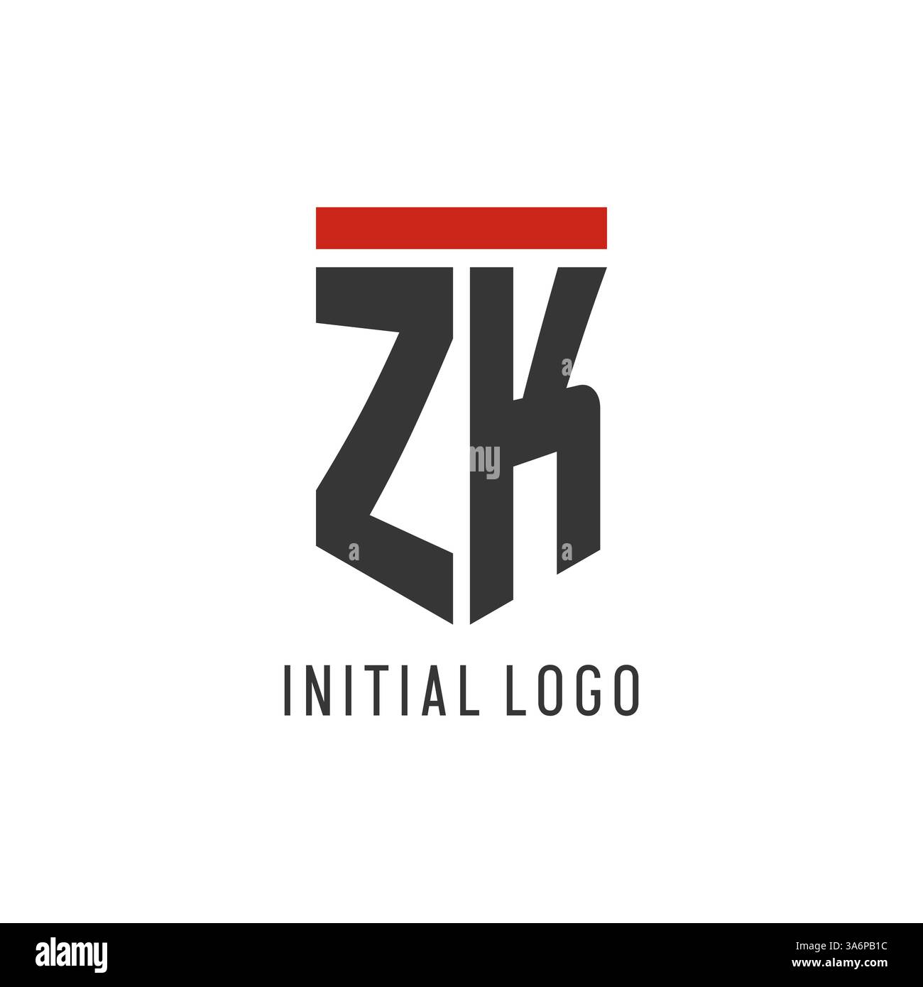 Logo eSport initial ZK avec graphique vectoriel de style de conception de bouclier simple Illustration de Vecteur