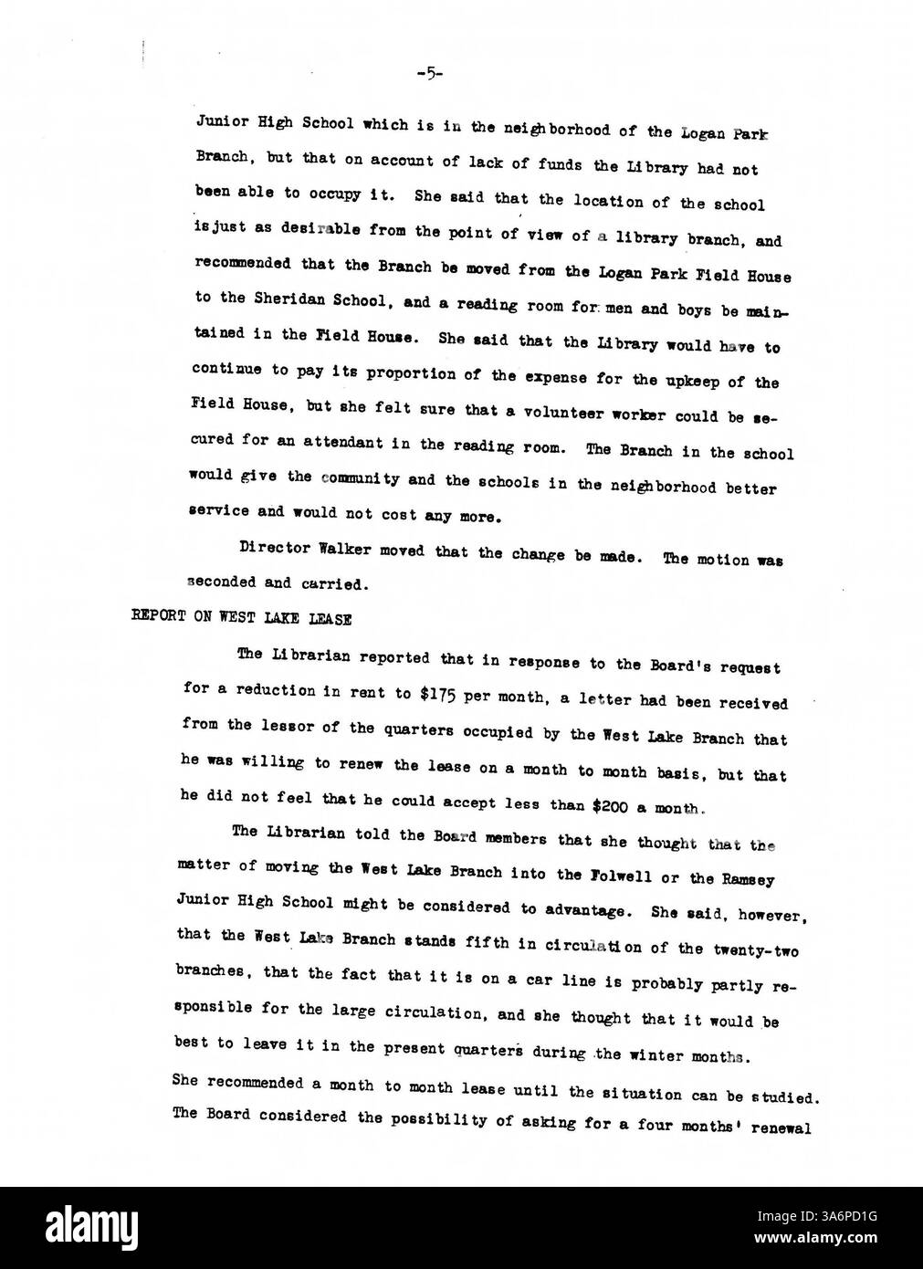 Les procès-verbaux du conseil d'administration de la bibliothèque publique de Minneapolis de 1932 documentent les décisions sur le financement des bibliothèques, les ajustements de services et les programmes publics en réponse à la Grande dépression. Banque D'Images