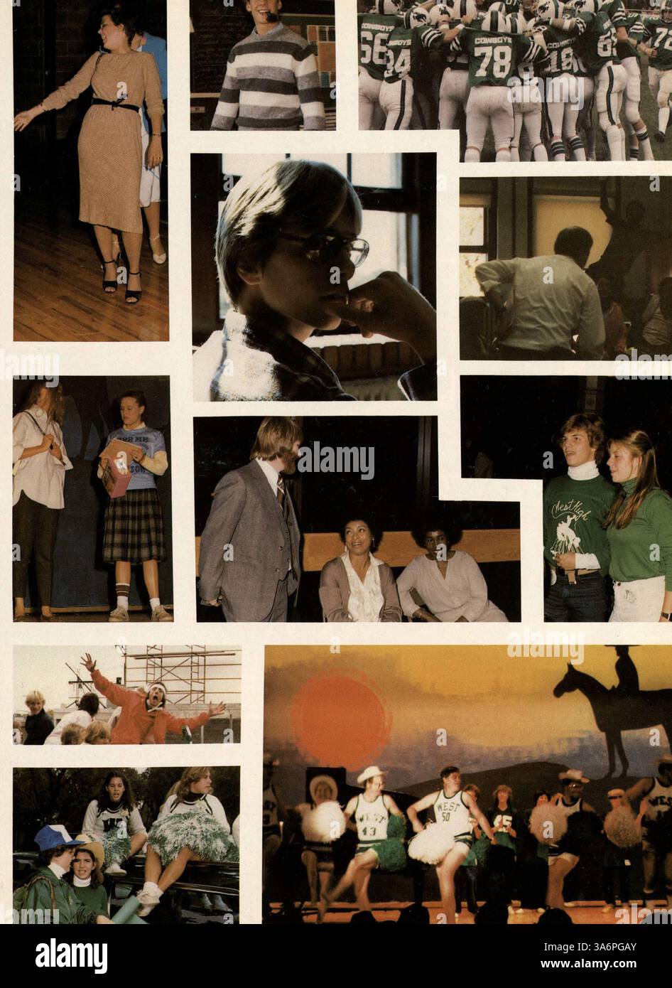 Le West High Yearbook 1981, The Hesperian, présente les étudiants, les enseignants, les sports, et les clubs scolaires de l'année scolaire 1980-1981. Banque D'Images