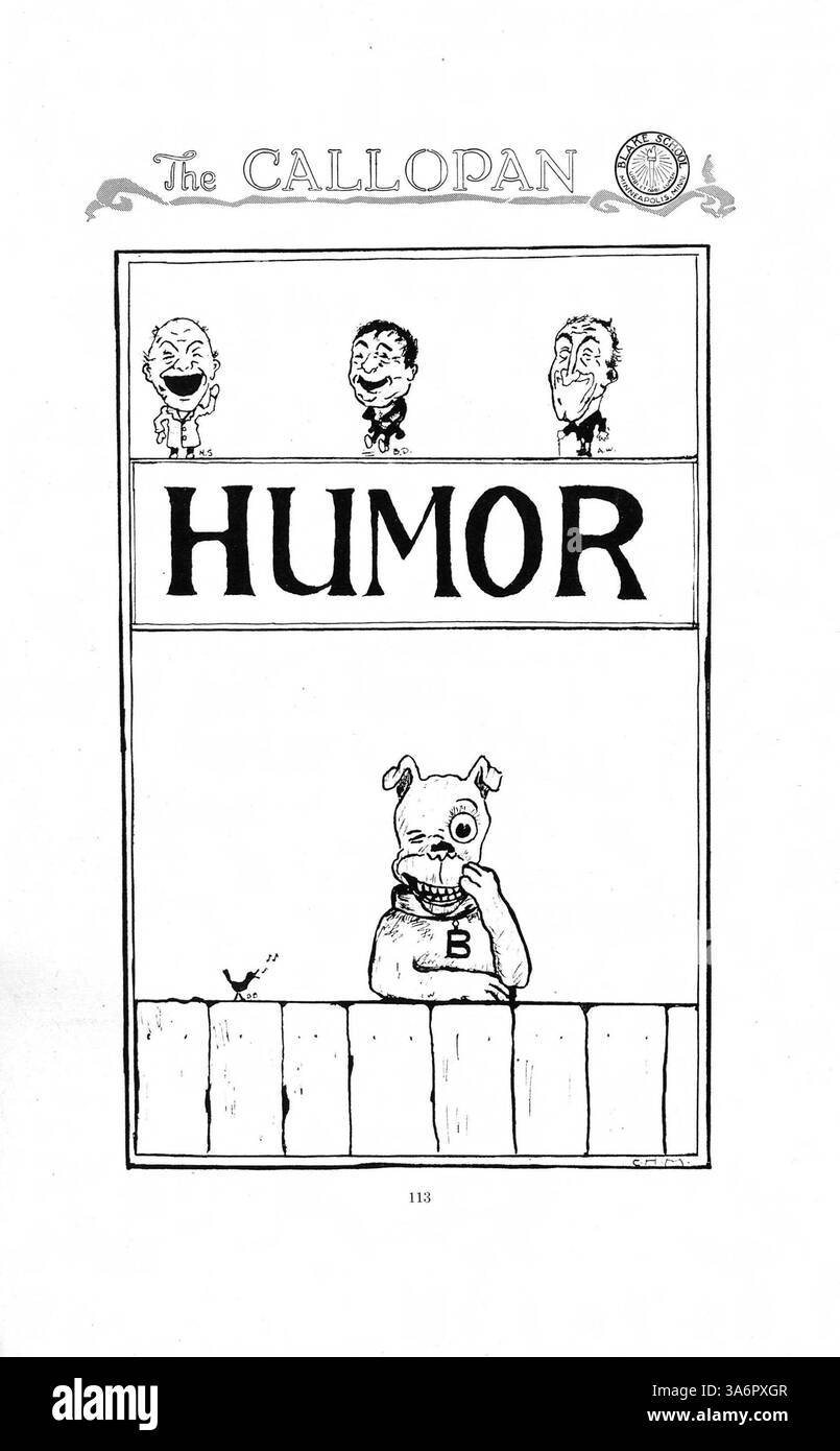 Cet annuaire de Blake 1917, « The Callopan », présente les étudiants, les professeurs, les événements sportifs et les activités parascolaires de l'année scolaire 1916-1917. Banque D'Images