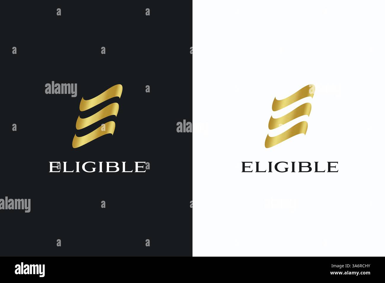 Lettre E logo abstrait de luxe pour approbation admissible autorisé sondage auprès d'une société de financement admissible Illustration de Vecteur