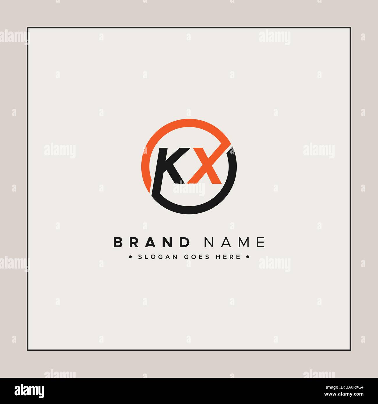 Logo créatif pour initiales KX en style monogramme - modèle vectoriel pour lettre initiale K et X. Illustration de Vecteur