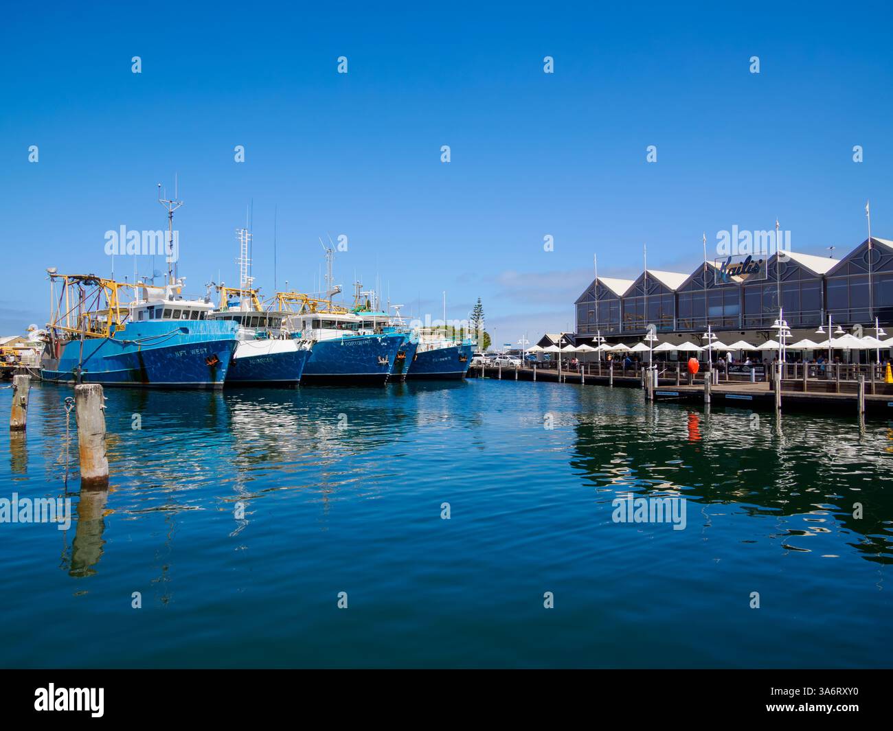 Vue sur le port de Fremantle, Australie Banque D'Images