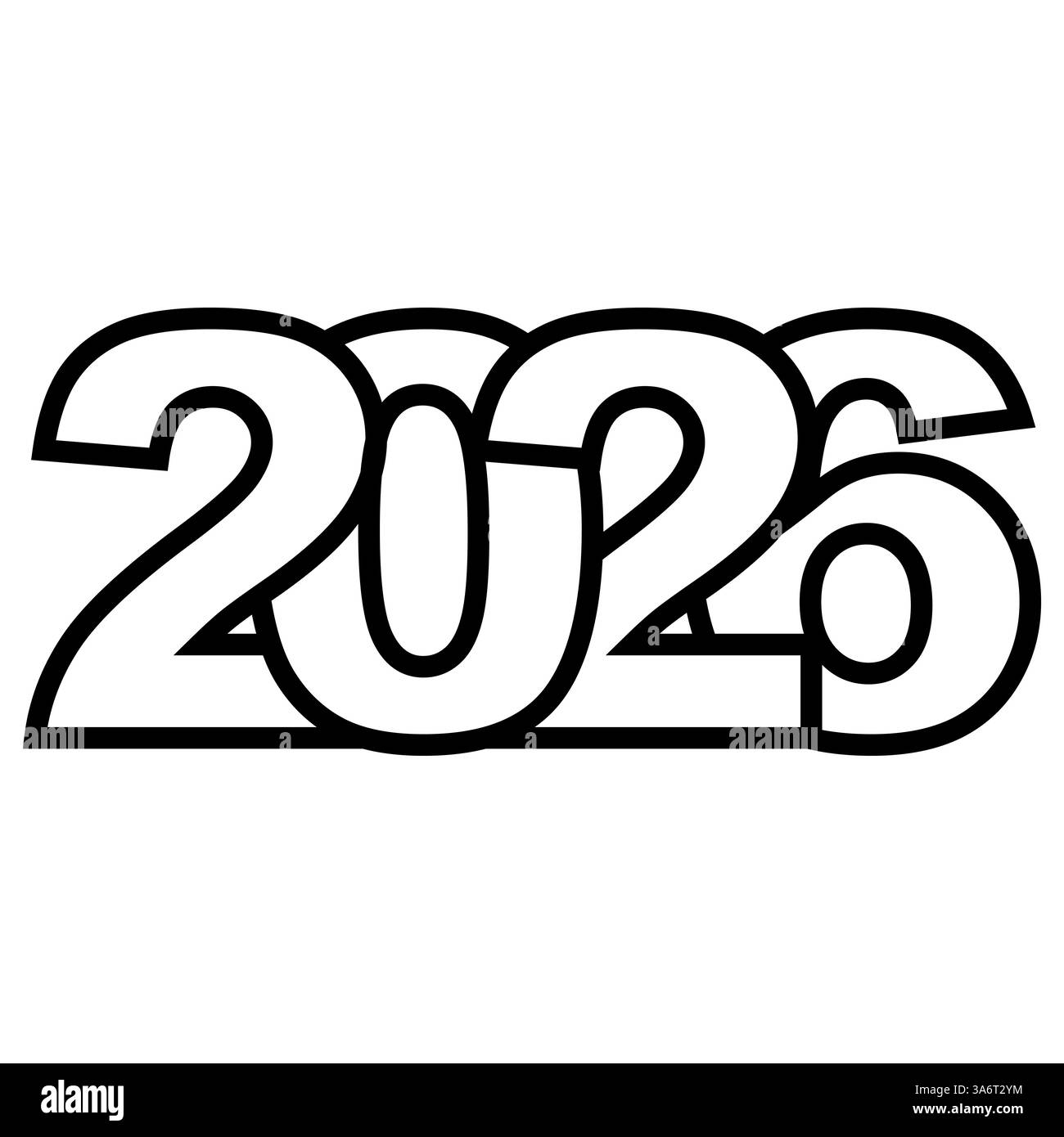 Typographie moderne 2026 idéale pour les cartes de vœux et les promotions Illustration de Vecteur