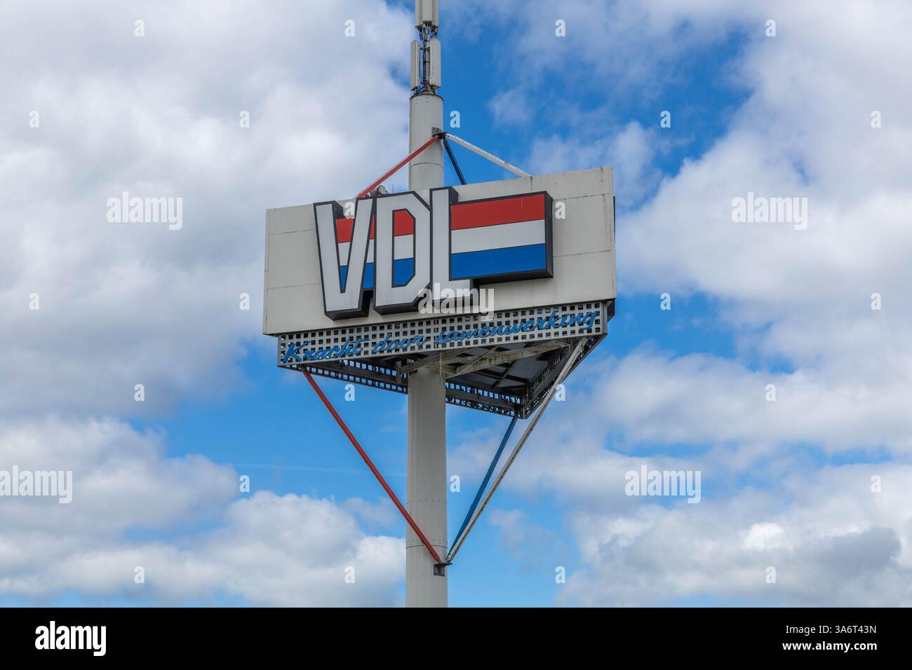 Signe logo VDL. Les sociétés VDL se répartissent en quatre divisions : sous-traitance, assemblage de voitures, bus et Co Banque D'Images