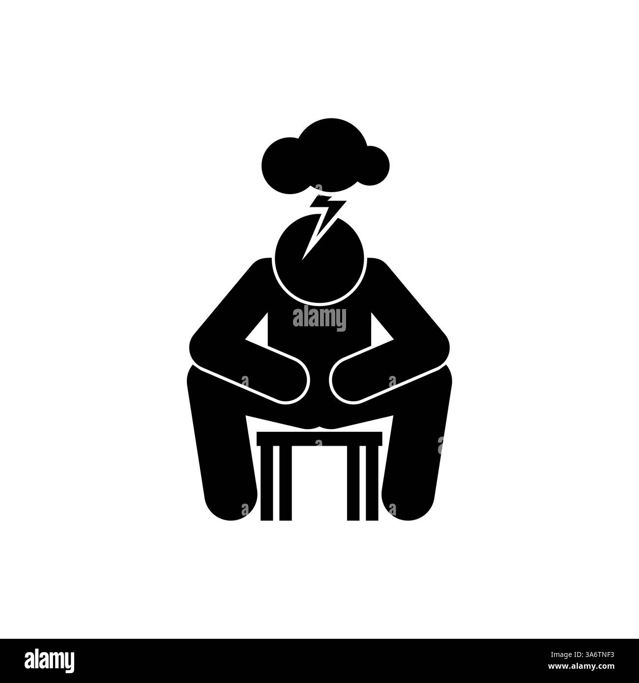 Icône de dépression. Symbole de contrainte. Illustration de Vecteur