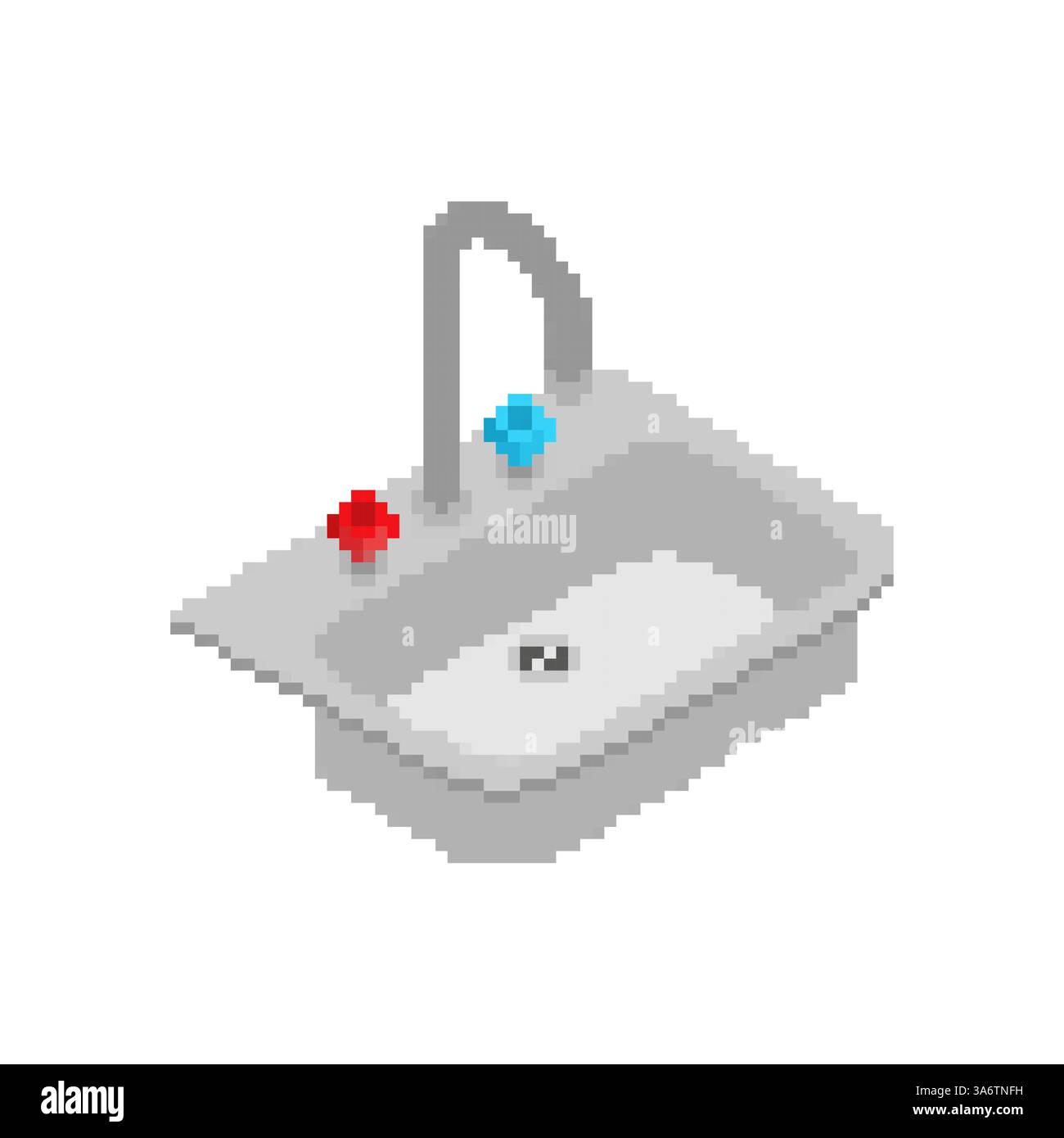 Évier de cuisine pixel pouvant accueillir 8 bits ustensiles de cuisine Illustration de Vecteur