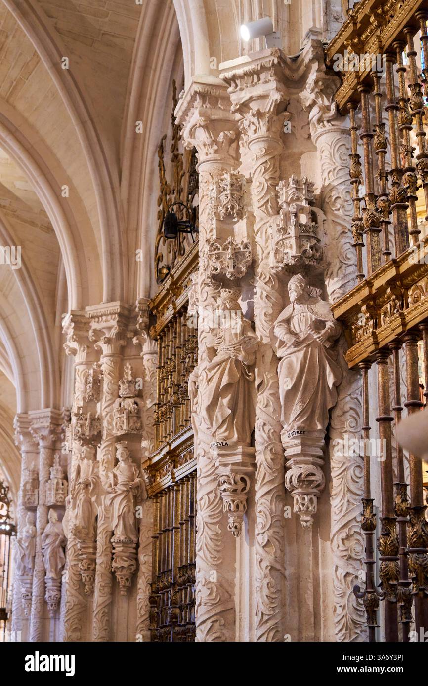 Cathédrale de Santa María, gothique français, Burgos, Castille-et-León, Espagne, Europe Banque D'Images