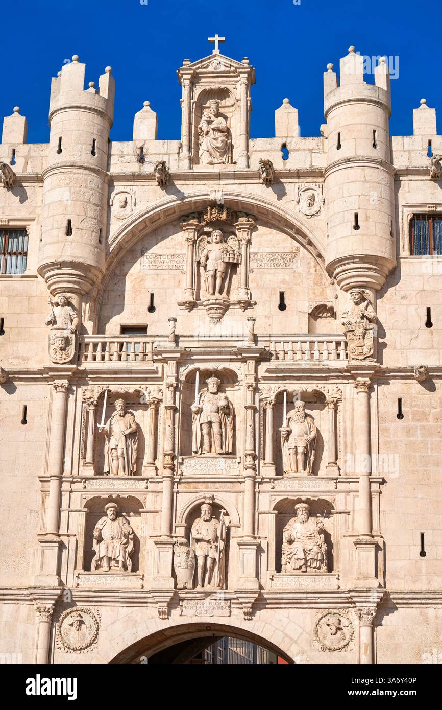 Arche de Santa Maria, Paseo del Espolón, Burgos, Castille-et-León, architecture médiévale, Espagne, Europe Banque D'Images