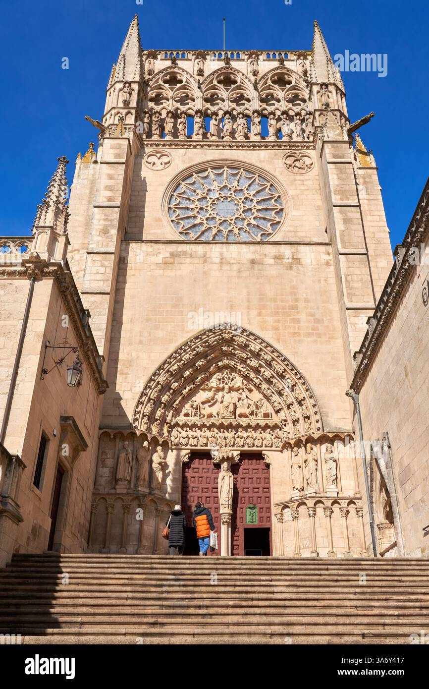 Puerta del Sarmental, Cathédrale de Santa María, gothique français, Burgos, Castille-et-León, Espagne, Europe Banque D'Images