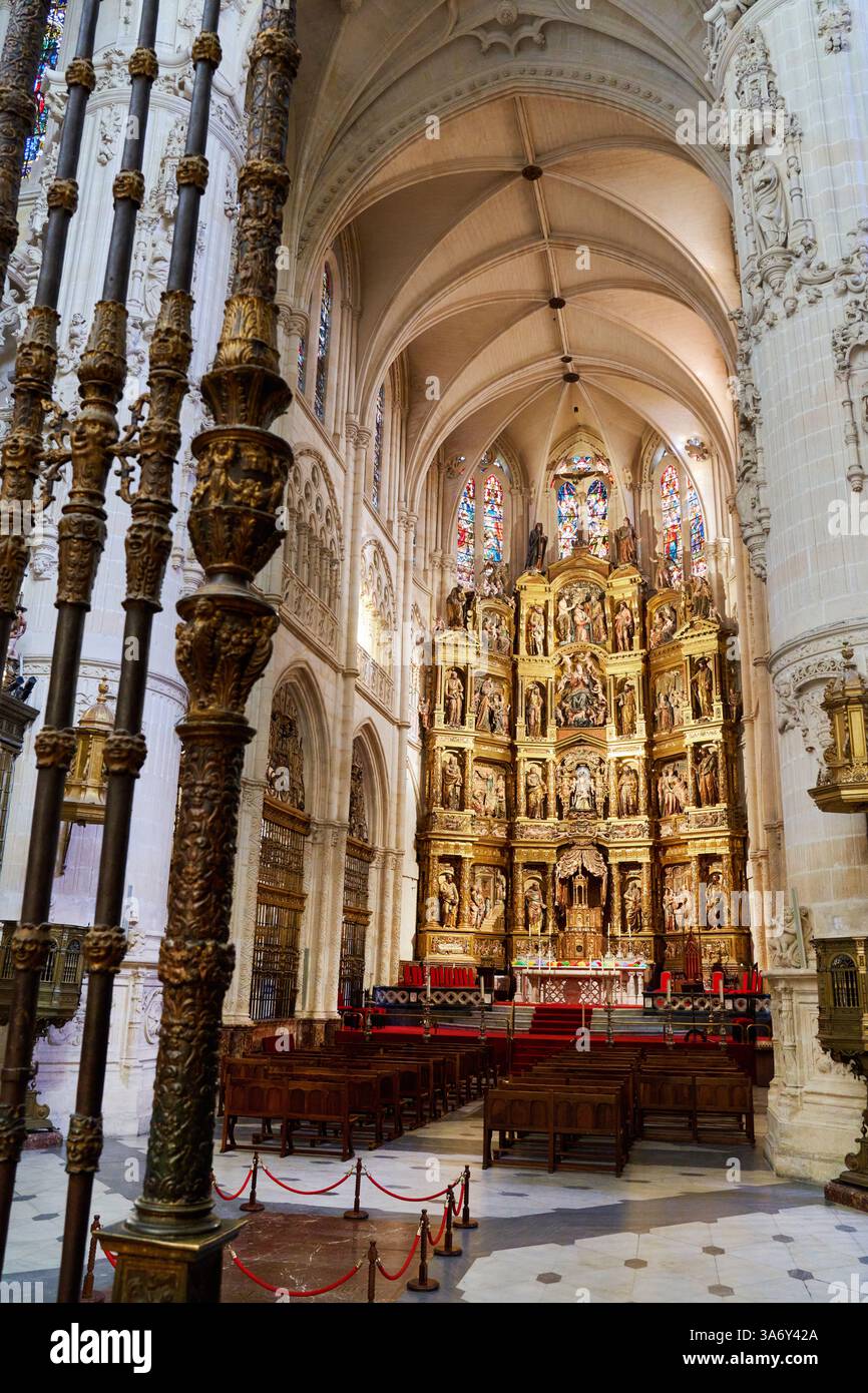 Retablo Mayor, 1562, Rodrigo y Martín de la Haya, Juan de Anchieta y Domingo de Bérriz, Cathédrale de Santa María, gothique français, Burgos, Castille et L. Banque D'Images